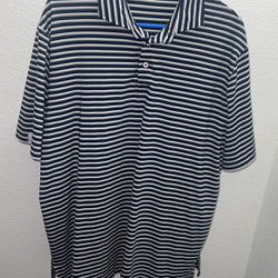 Men's Ralph Lauren RLX Wicking Navy White Micro Stripe Polo Shirt Sz XL