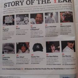 COMMEMORATIVE ISSUE

20

Reasons Why the
Sox Finally Won
By Conan O'Brien

The Ultimate Red Sox
Crossword Puzzle

12.19.04 777 MAG

2

20

ORIS KEARNS