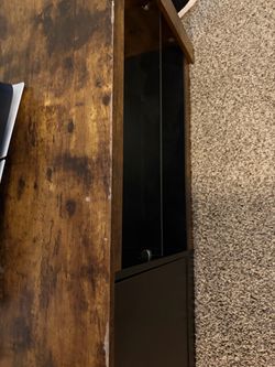 Tv console as is, has some glue from baby proof rail