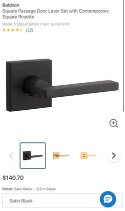 Baldwin Estate Square Lever Square Rosette Black