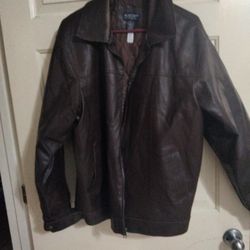 Brown Leather Jackets Size L Good Conditions Men's