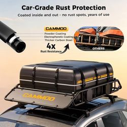 54"x34" Roof Rack Basket, Removable Fairing & Support Bars for Kayaks/Long Gear, 15 Cu.Ft Waterproof Soft Bag+Lock+Net+Strap–200Lbs Capacity Rooftop C
