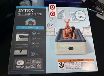 Intex Dura-Beam Plus Twin Air Mattress w/ Built-In Pump