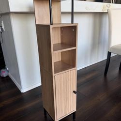 Bathroom Storage Cabinet – 37” Tall, Slim Organizer with Door & Shelves (New)