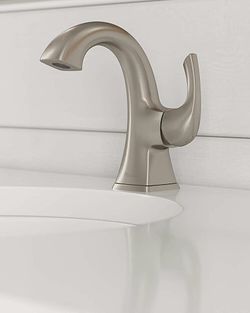 PFISTER, BRUSH NICKEL BATHROOM FAUCET & POP UP DRAIN