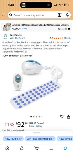 Portable Spa Bubble Bath Massager