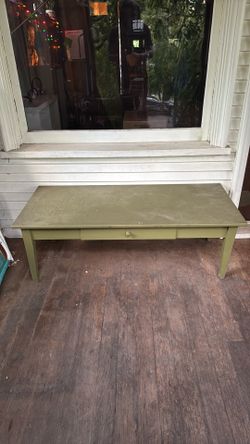 Olive Green wooden bench