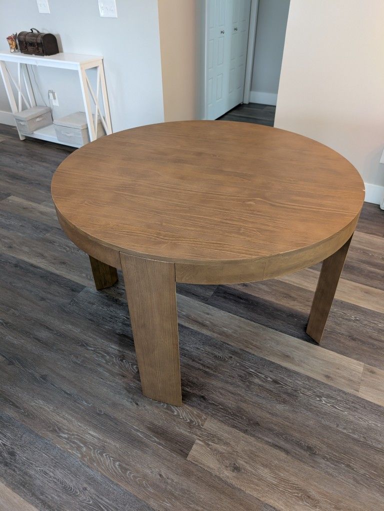 47" Round Wooden Table From Plank+Beam