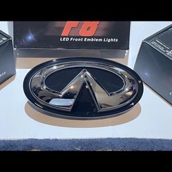 FOR 2018-2024 INFINITI Q50 WHITE LED BADGE EMBLEM Chrome