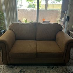 Loveseat Sofa Brown Color  Good Condition. We Don’t Own Any Animals.