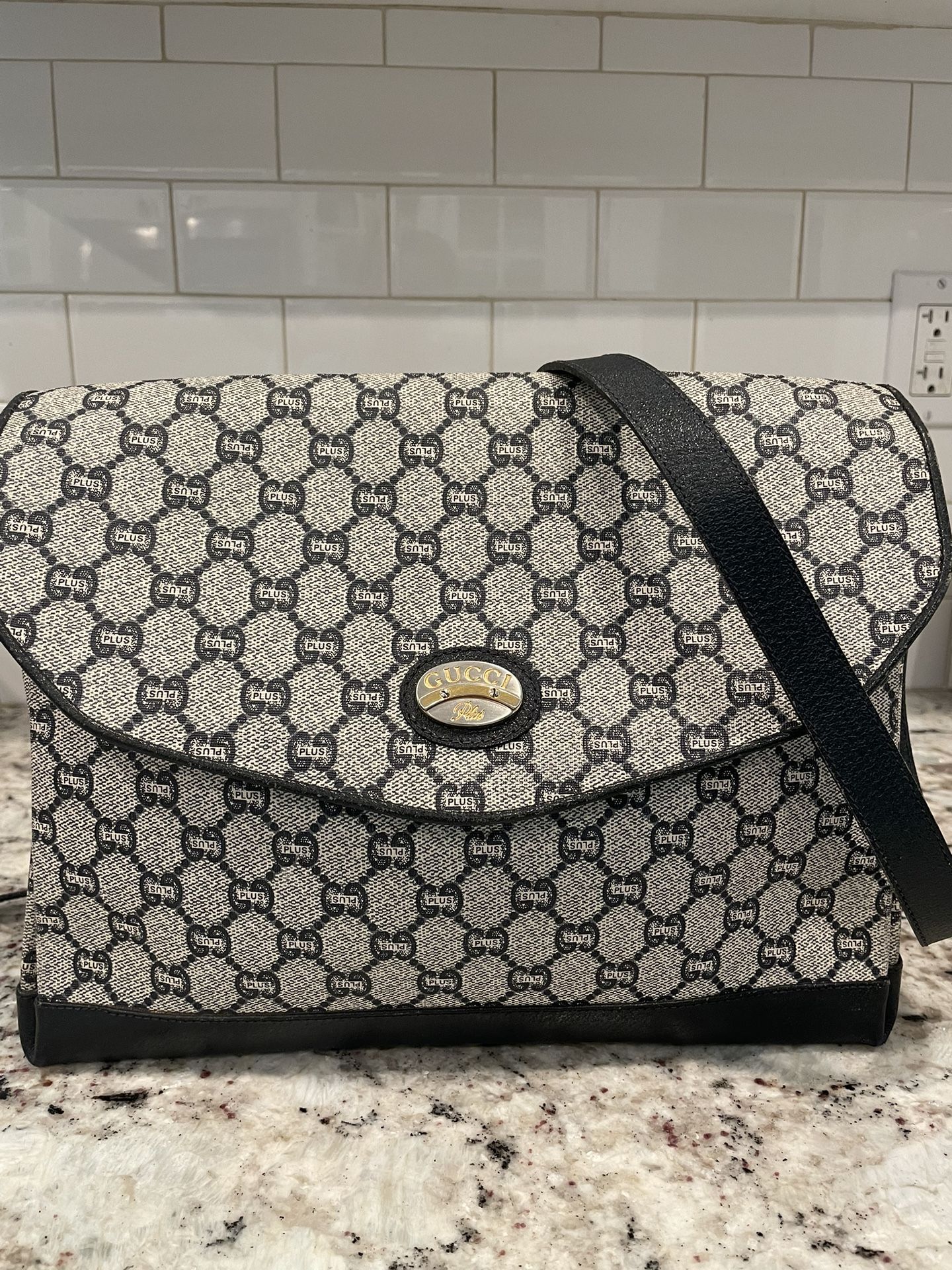 Gucci Plus Vintage Crossbody Bag Blue And Gray