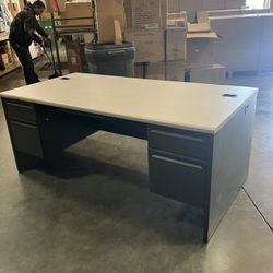 Large Metal Cabinet Desk