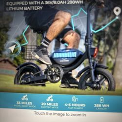 Electric Bike With Basket 14 Folding Ebike 22MPH