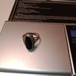 Sterling Silver Black Oynx Ring.Size 6