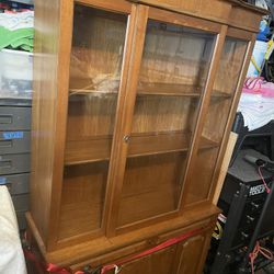 Vintage wooden China cabinet display cabinet great shape