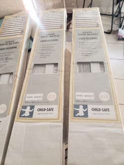 Vinyl Mini Blinds X3/ Child Safe (New In Package)