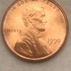 1990 No Mint Mark Lincoln Memorial Cent 