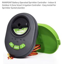 RAINPOINT Battery Operated Sprinkler Controller - Indoor & Outdoor 4 Zone Smart Irrigation Controller