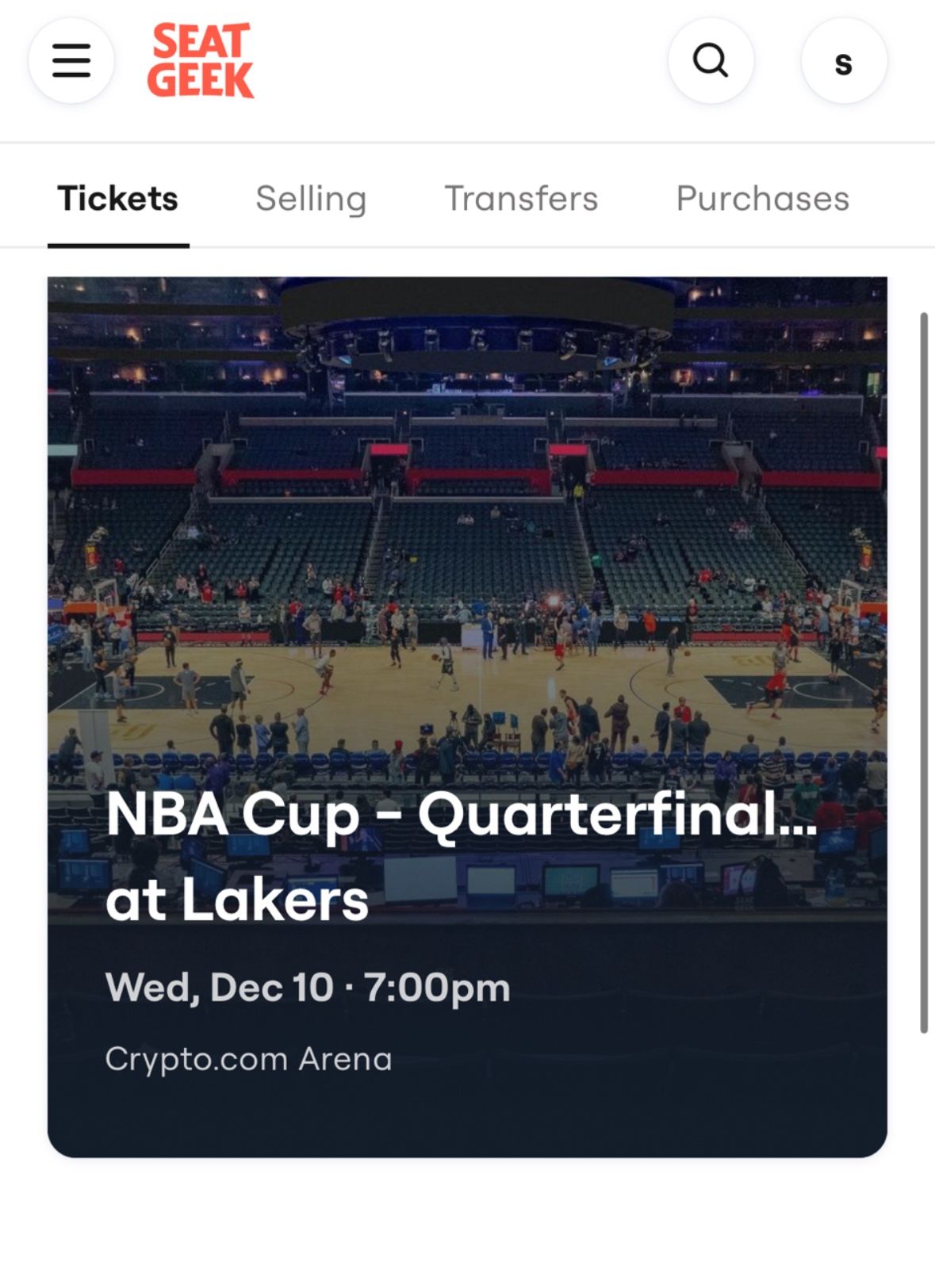 2 LAKERS TICKETS‼️‼️‼️ NBA CUP GAME- Quarterfinals: Lakers Vs. San Antonio Spurs on Wednesday December 10th 