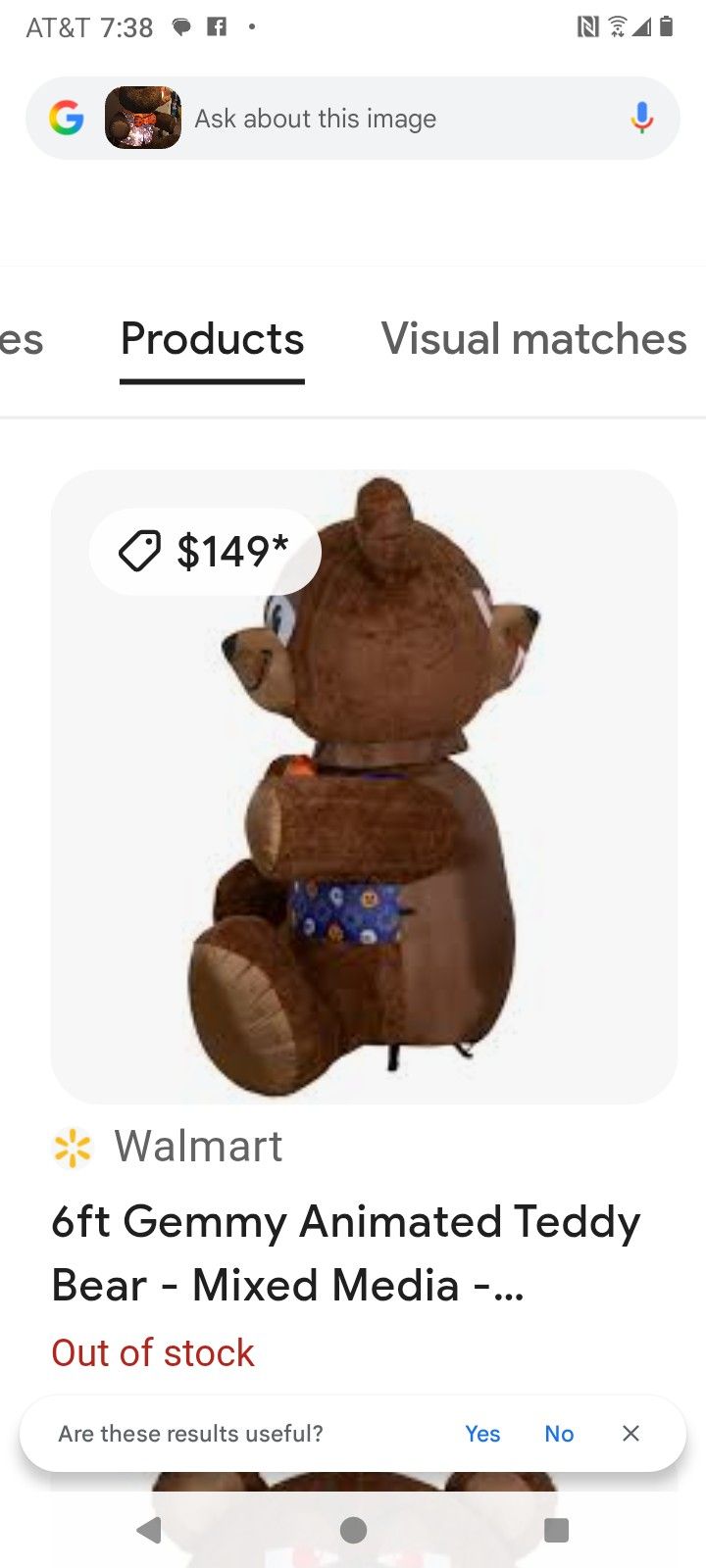 6 Foot Animated Head Turning Mixed Media Teddy Bear for Halloween