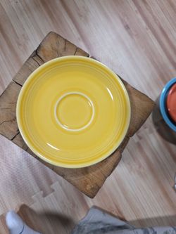 Fiesta Ware Yellow Ceramic Saucer