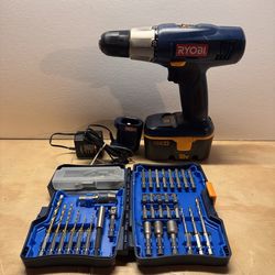 Ryobi 18v Drill & Bit Set