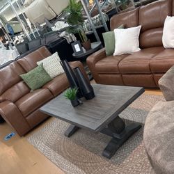 Real Leather Power Recliner Sofa & Loveseat Set!