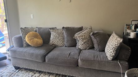 Grey sofa and love seat set