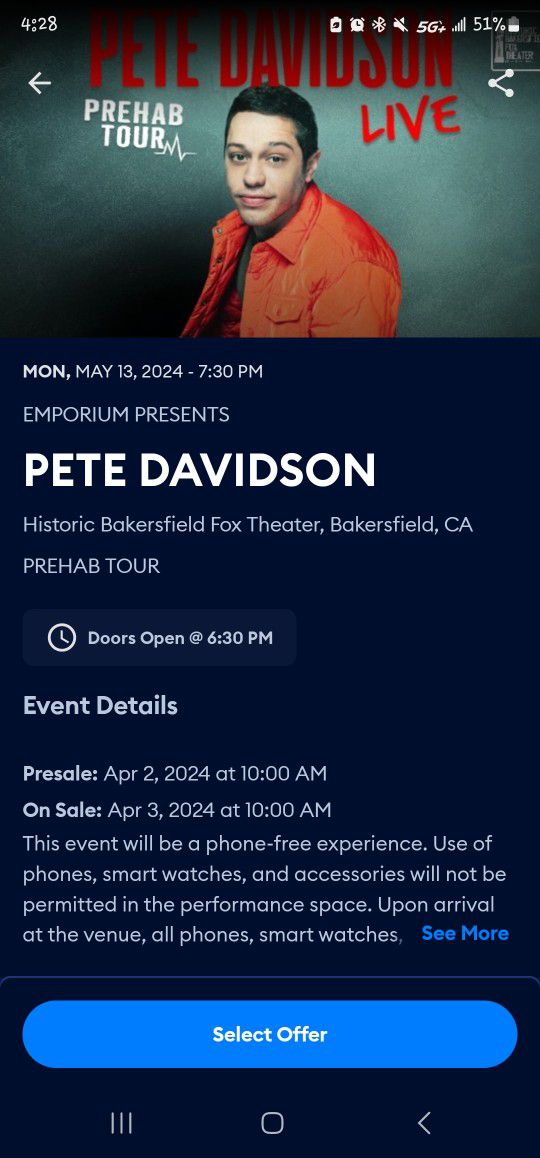 Pete Davidson At The Historic Fox Theater May 13th