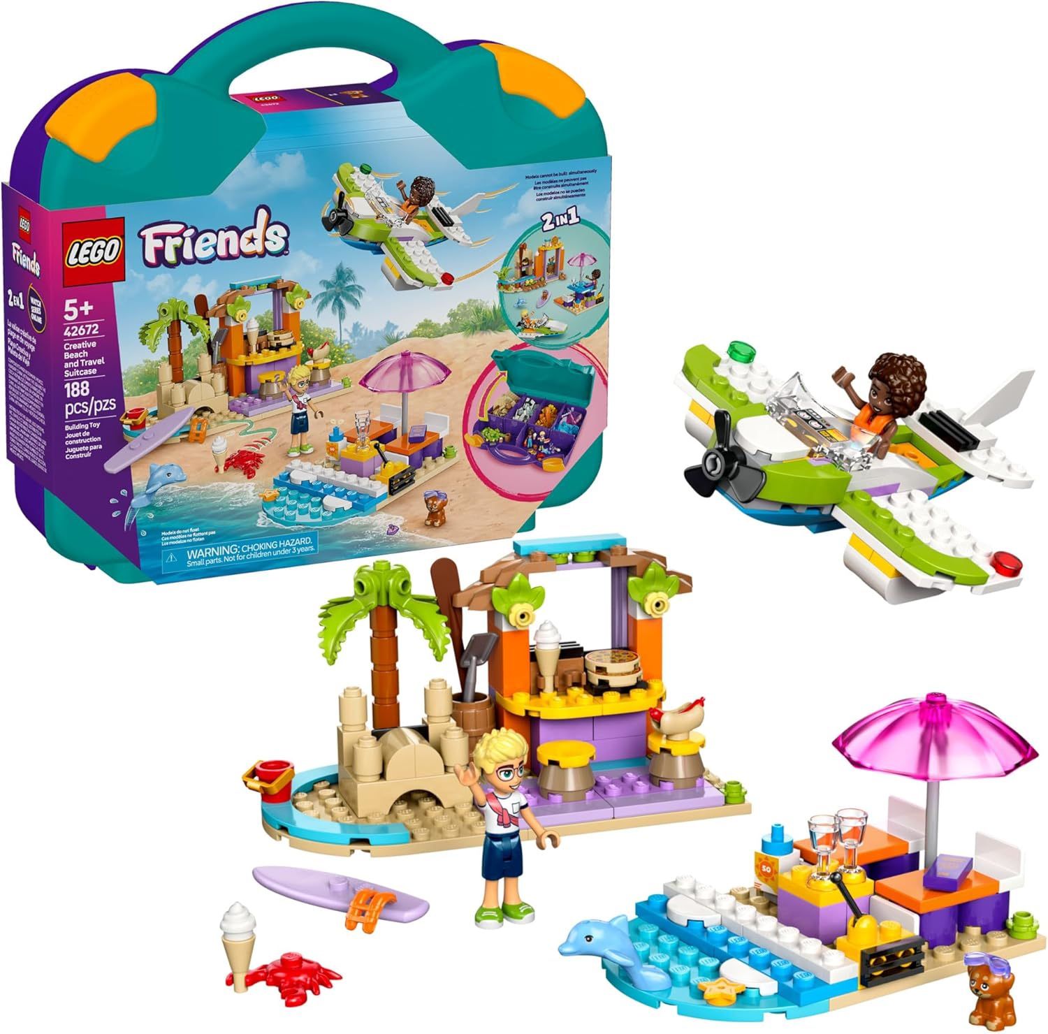 LEGO Friends Creative Beach and Travel Suitcase Toy Building Set - Ages 5+