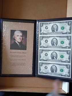 Uncut Sheet of Four $2 Bills Collector Folio
