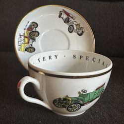 Princess House Porcelain Cup And Saucer Cars