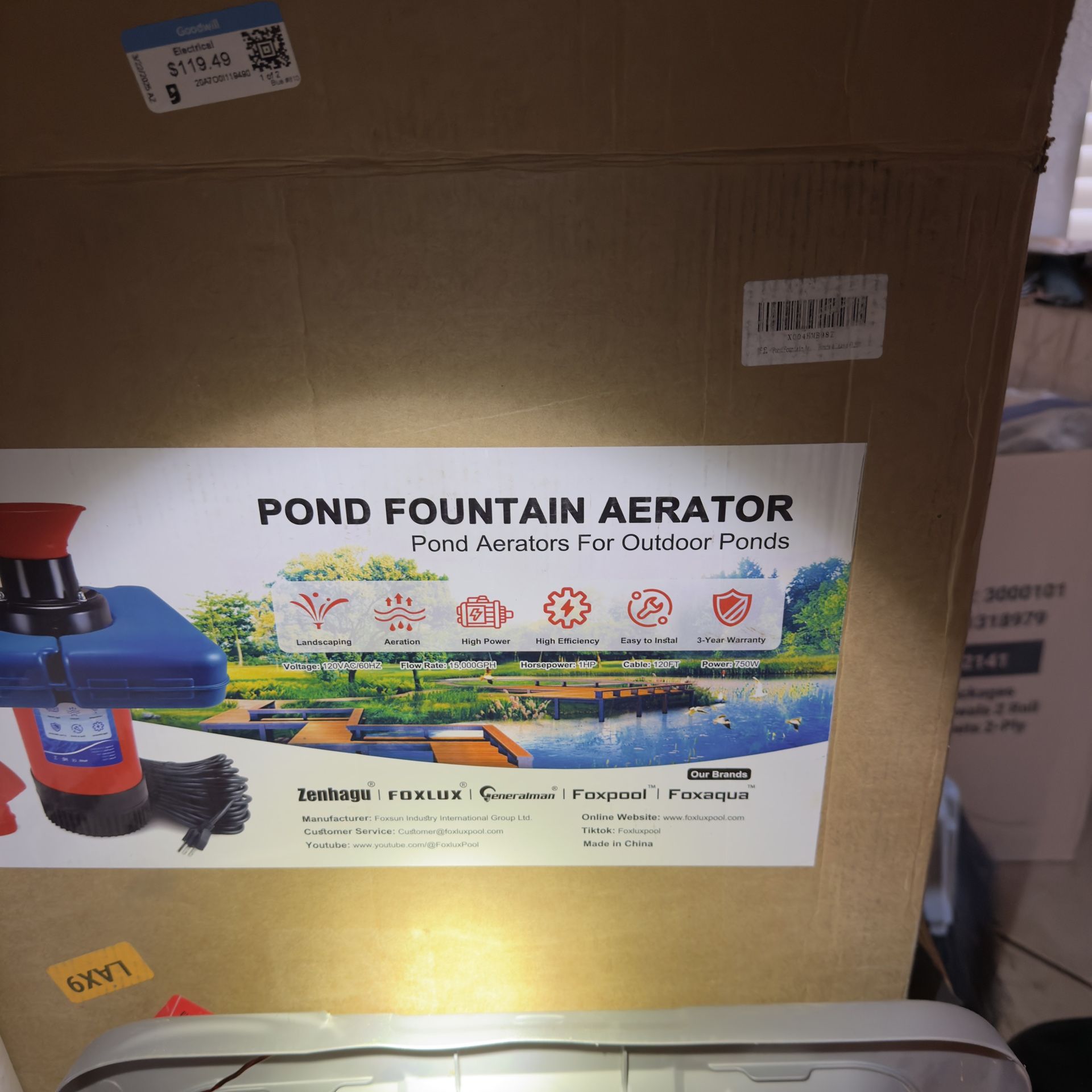 Brand New Pond Or Fountain Aerator-✂️✂️✂️ $60 must pick up ASAP