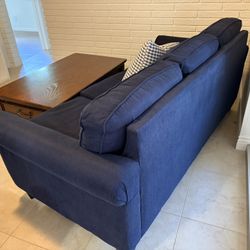 Navy Blue Sofa + Loveseat Set – Excellent Condition