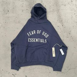 🧥 Fear of God Essentials Hoodie – Marine Blue (XXL) ✅ Brand New & 100% Authentic