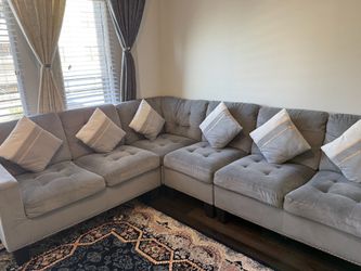 Gray L-shaped sectional sofa