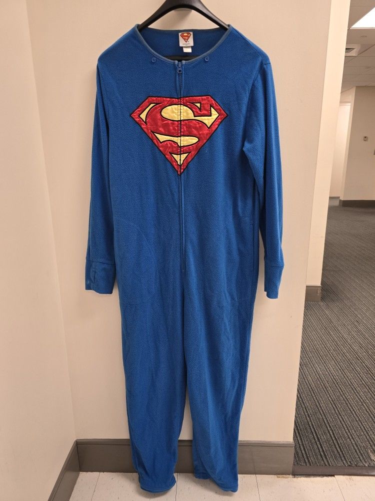 DC Comics - Superman Fleece One Piece Pajama Costume Adult Large
