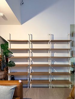 Ladder Bookshelf Oak / Matte White $300 ALL