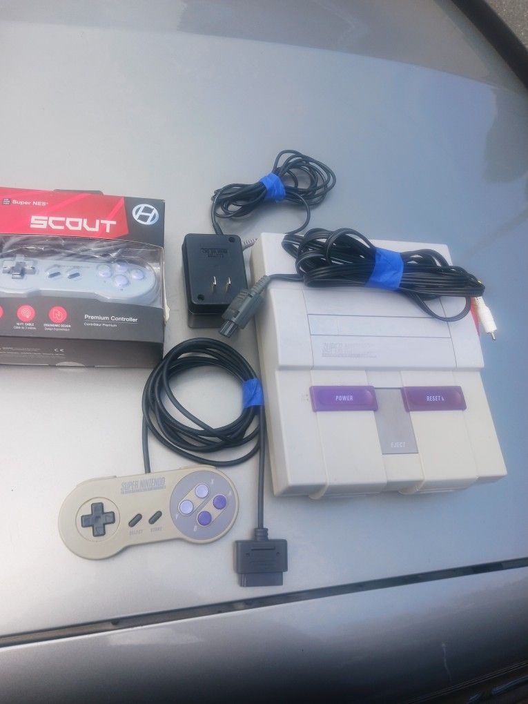 Super Nintendo With 2 Controllers