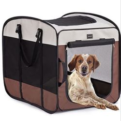 DONORO Dog Kennels and Crates for Medium Dogs, Portable Pop Up Indoor Pet Cage with Sturdy Wire Frame, Collapsible Travel Crate Soft Sided Cat Bag Esc