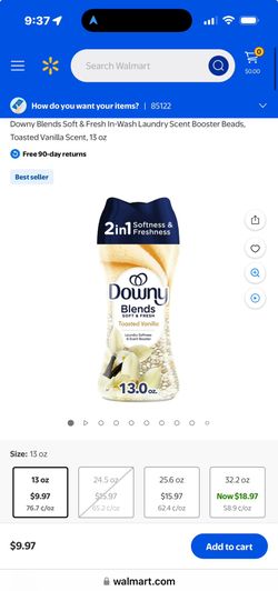 Downy Blends  Toasted Vanilla  Laundry Softener Soft And Fresh 