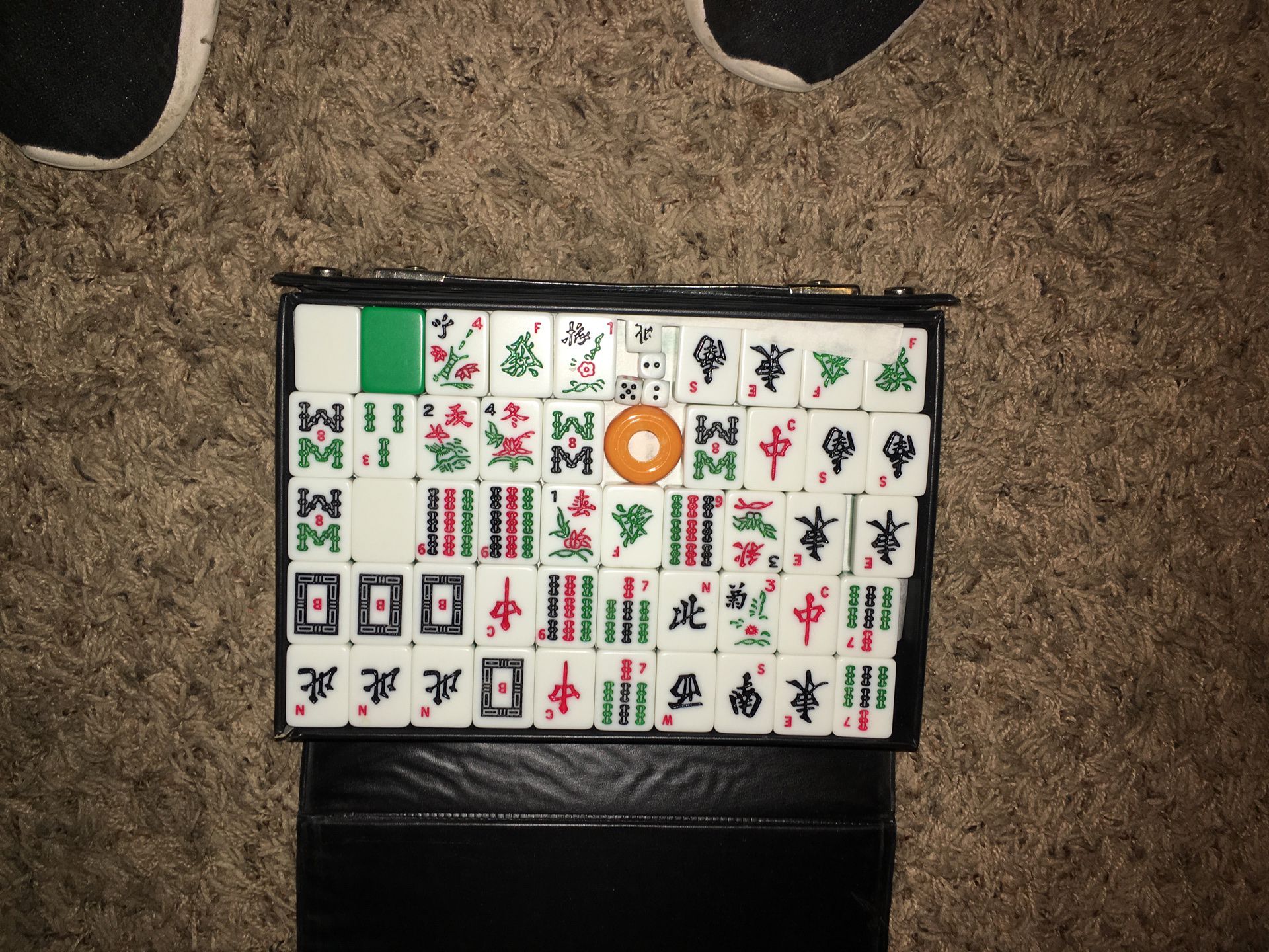 Genuine ivory MAH JONG set complete dice and all