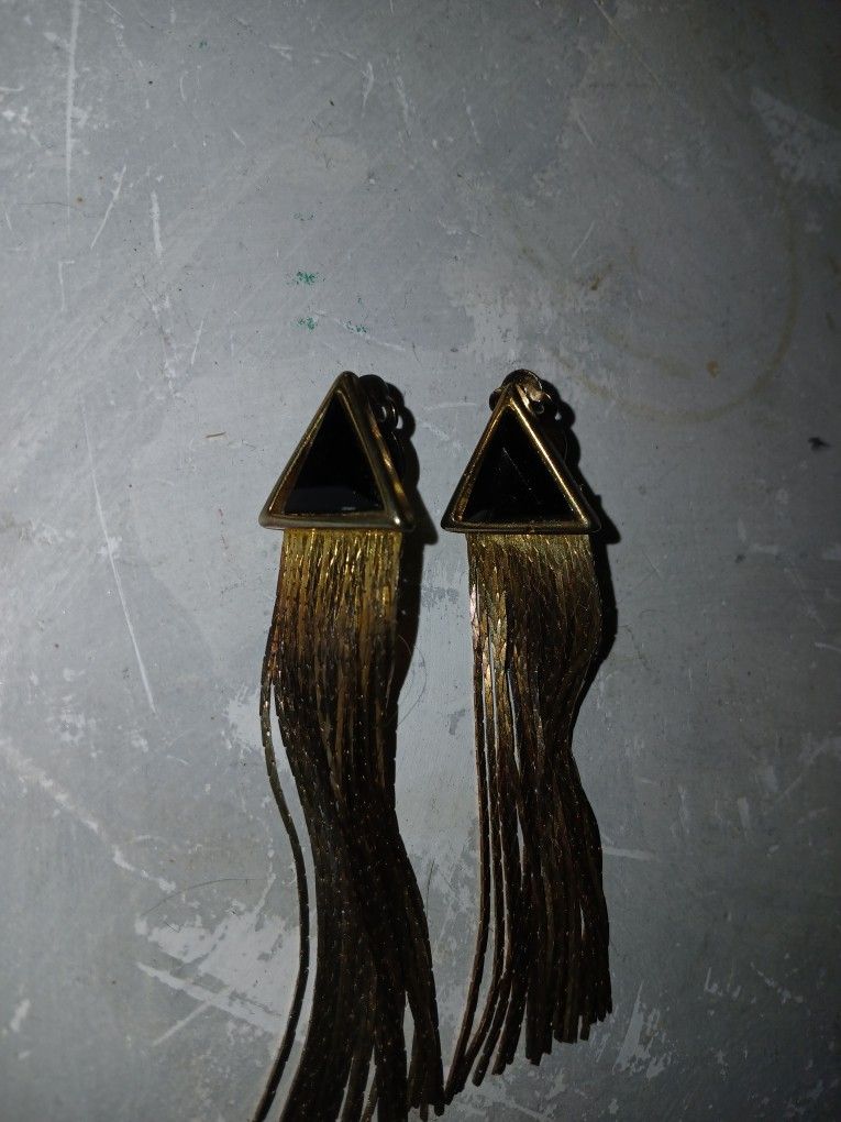 Art Deco Fringe Clip On Earrings 