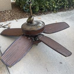 Tiki Tropical Ceiling Fan with Outdoor Bamboo style with Lights in Brown