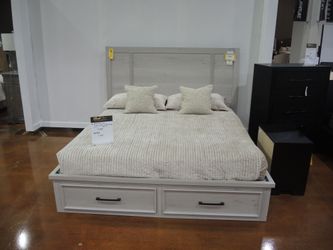 Davis Home Dominic Panel Bed King Sleight Bed - Dove Grey | Headboard