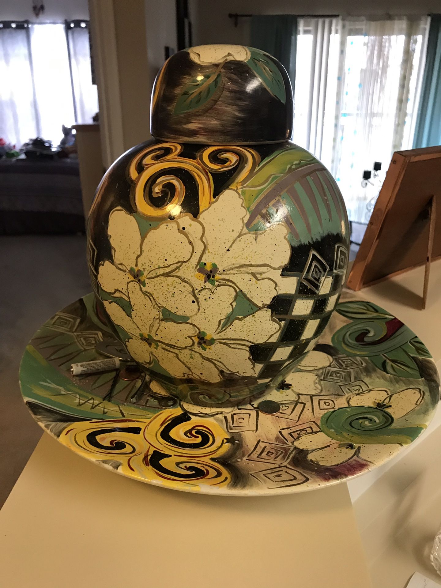 Ceramic Vase and Plate