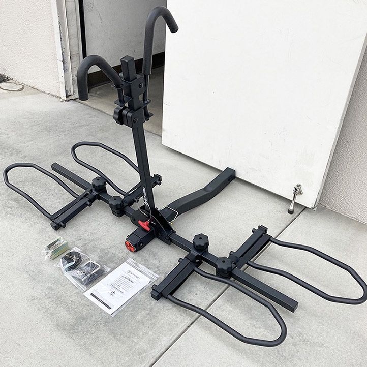 (NEW) $115 Heavy Duty 2-Bike Rack, Wobble Free Tilting Electric Bicycle Carrier 160lbs Capacity, 2” Hitch