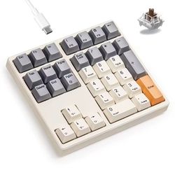 Kisnt 34-Key Mechanical Number Pad – USB-C Wired (White Backlit)