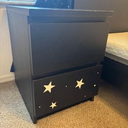 Twin Bed, Table, Nightstand 110$