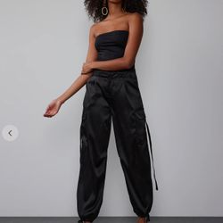 Super Sexy Satin Cargo Tie Pant